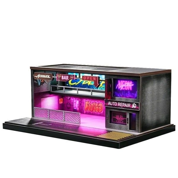 ảnh bìa vuông square thumb 1:1 Diorama 1:64 - Bãi đậu xe phong cách Punk 82071 có đèn LED cổng USB 5V