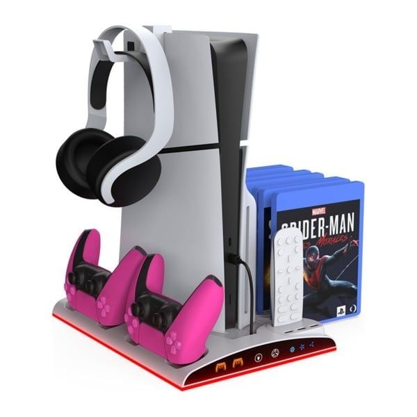  Đế Tản Nhiệt PS5 / PS5 Slim / Pro Đa Năng Sạc Tay Cầm RGB Hozkaii 