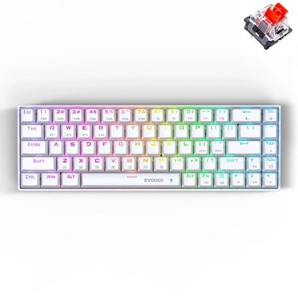  Bàn Phím Cơ Gaming Z686 RGB USB 60% 68 Phím White 