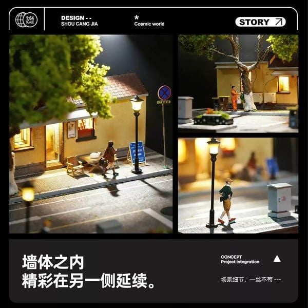  Diorama 1:64 Cà phê nghệ thuật trên đường Nam Kinh SCJ82052-A 