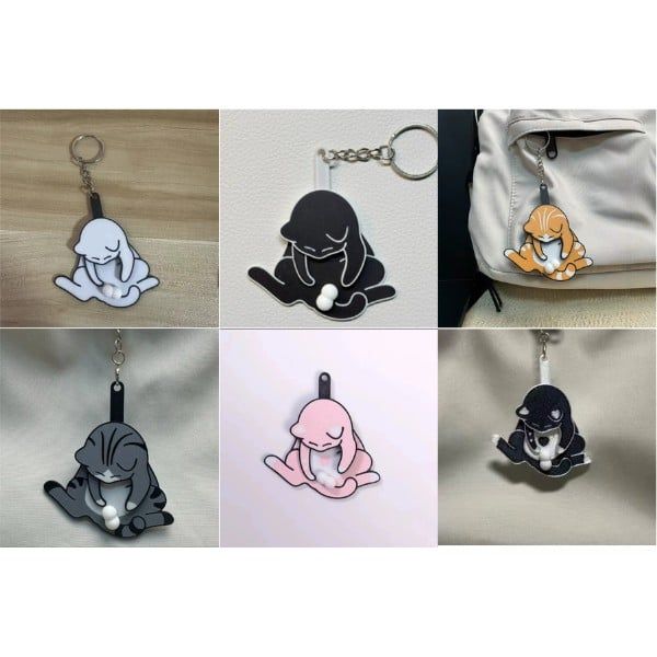  Móc khóa mô hình Mèo Nghịch Bi 