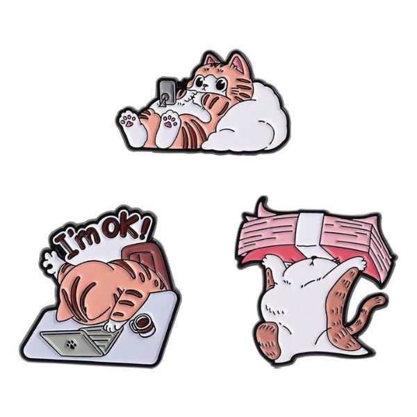  Huy hiệu kim loại Cat Work 