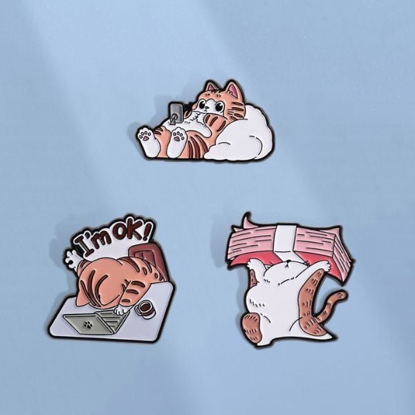  Huy hiệu kim loại Cat Work 