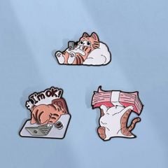 Huy hiệu kim loại Cat Work