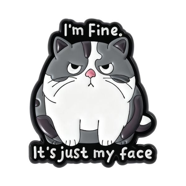  Huy Hiệu Meme Fine Face Metal Pin 