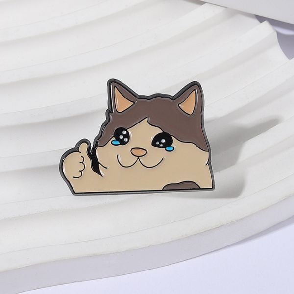  Huy Hiệu Meme Okay Cat Metal Pin 