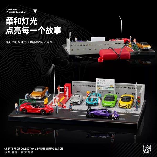  Diorama 1:64 Bãi đậu xe Nhật Bản SCJ82035 