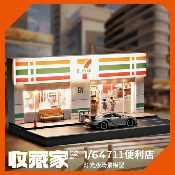 nShop bán Diorama 1:64 Mô hình cửa hàng tiện lợi 7-Eleven SCJ426 chính hãng Shou Cang Jia
