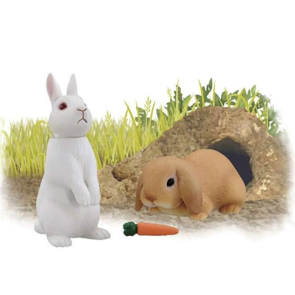  ANIA AS-34 White Rabbit & Lop-Eared Rabbit - Thỏ Trắng & Thỏ Nâu Tai Cụp 