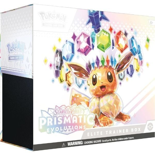 Hộp bài Pokemon TCG SV8.5 Prismatic Evolutions Elite Trainer Box có nhiều thẻ bài hiếm thiết kế đẹp mắt và mạnh mẽ