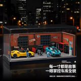  Diorama 1:64 Xưởng sửa chữa xe tường gạch đỏ SCJ82002-A 