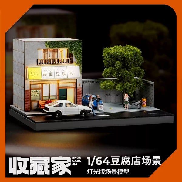  Diorama 1:64 Có Đèn LED - Fujiwara Tofu Shop Initial D 82034 