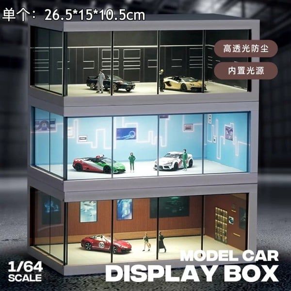 Diorama 1:64 Phòng trưng bày xe có đèn SCJ423 