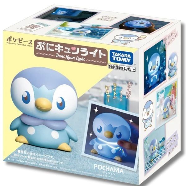 Đèn Pokepeace Puni Kyun Piplup với ánh sáng dịu và thiết kế siêu dễ thương.