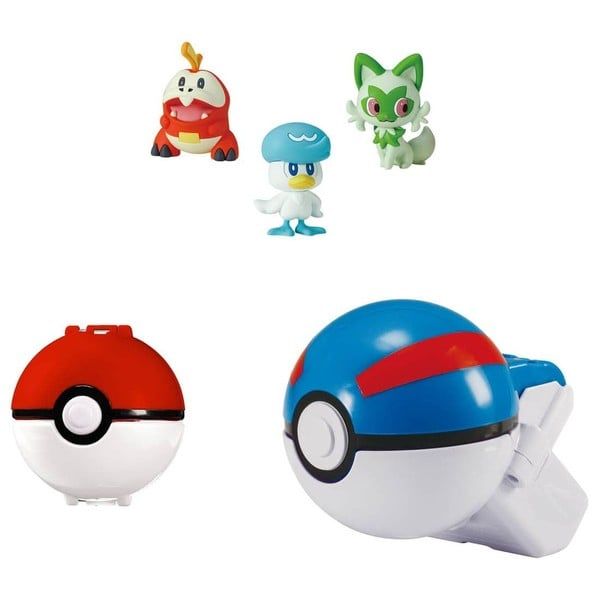  Pokemon Moncolle Poketoruze & Poke Del-Z Set of 3 Partners Sprigatito Fuecoco Quaxly 