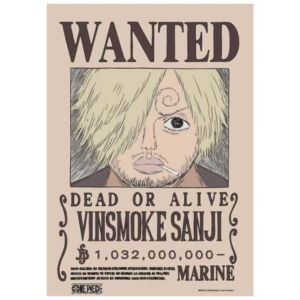 Poster One Piece V2 - Lệnh truy nã Sanji Chính Hãng