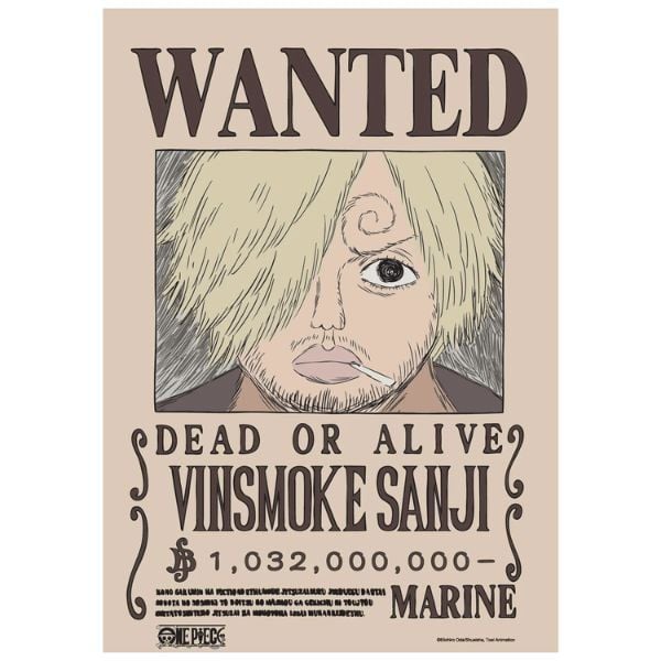  Poster One Piece V2 - Lệnh truy nã Sanji 