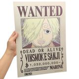  Poster One Piece V2 - Lệnh truy nã Sanji 