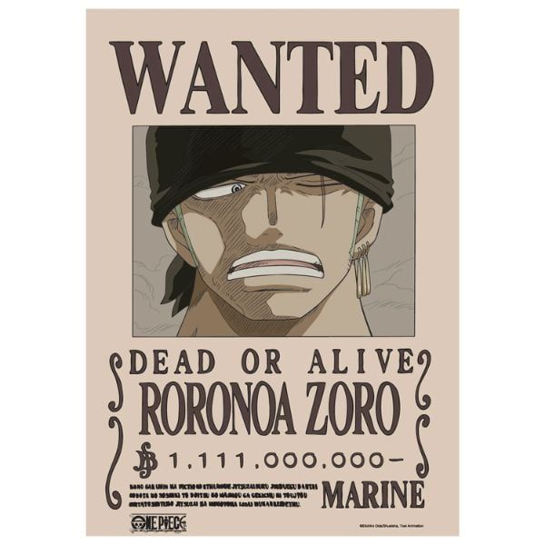  Poster One Piece V2 - Lệnh truy nã Zoro 