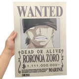  Poster One Piece V2 - Lệnh truy nã Zoro 