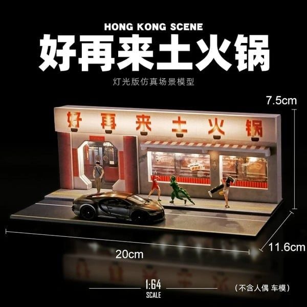  Diorama 1:64 Quán lẩu nồi đất có đèn SCJ390 
