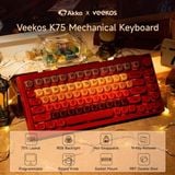  Bàn phím cơ Veekos K75 Wine Red Frost Pink Switch 