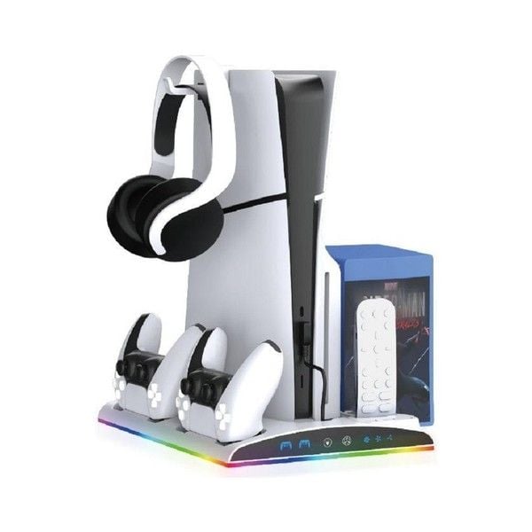  Đế Tản Nhiệt PS5 / PS5 Slim / Pro Đa Năng Sạc Tay Cầm RGB Hozkaii 