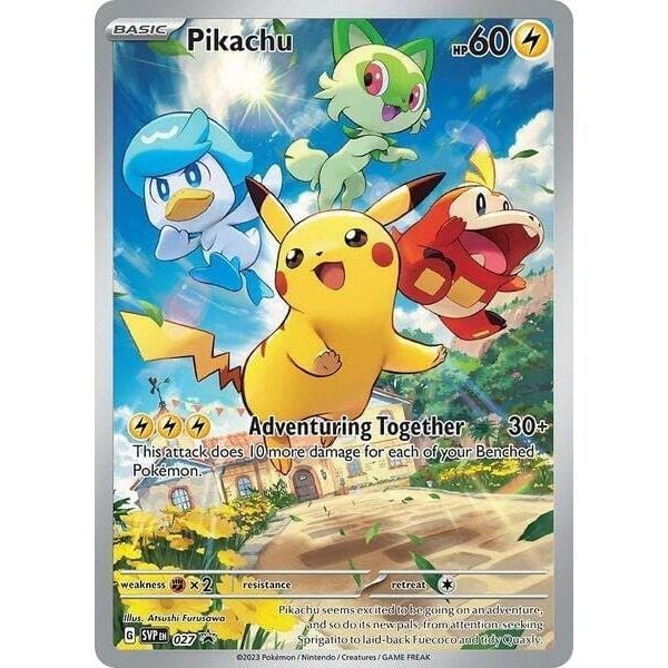  Pikachu SVP EN 027 Black Star Promo Paldea Evolved Scarlet & Violet Pokemon Card 
