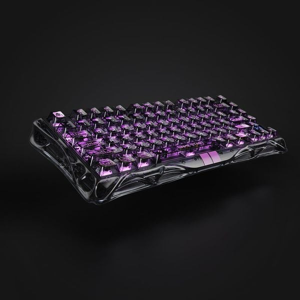  Bàn phím cơ GravaStar Mercury V75 Lite 75% Hall Effect Magnetic Switch Gaming Keyboard Transparent Black 