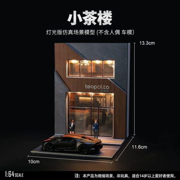 nShop bán Diorama 1:64 Quán trà hai tầng có đèn SCJ394 Shou Cang Jia chính hãng chất lượng cao