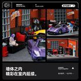  Diorama 1:64 Xưởng sửa chữa xe tường gạch đỏ SCJ82002-A 