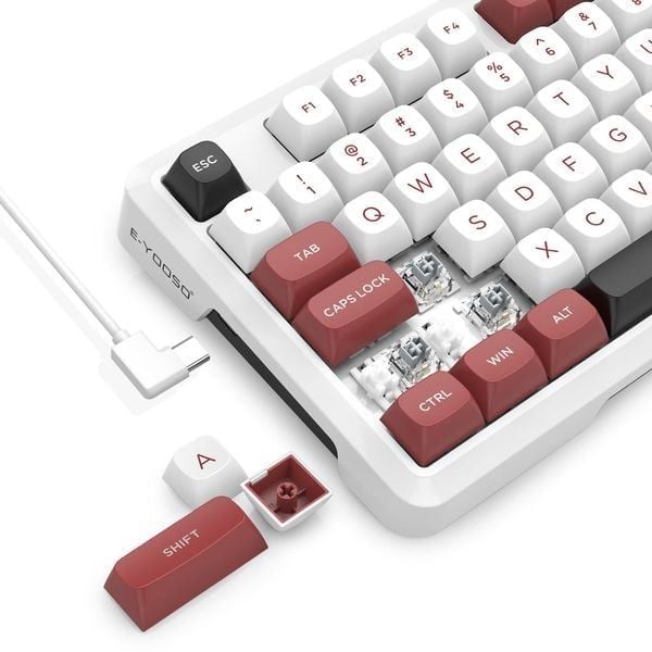  Bàn Phím Cơ Gaming E-YOOSO Z82 RGB USB 82 Phím White Red Black - Silverwood Switch 