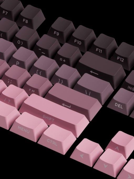  Bộ Keycap bàn phím cơ Veekos Black & Pink Gradient PBT Double-Shot / Cherry profile / 135 nút 