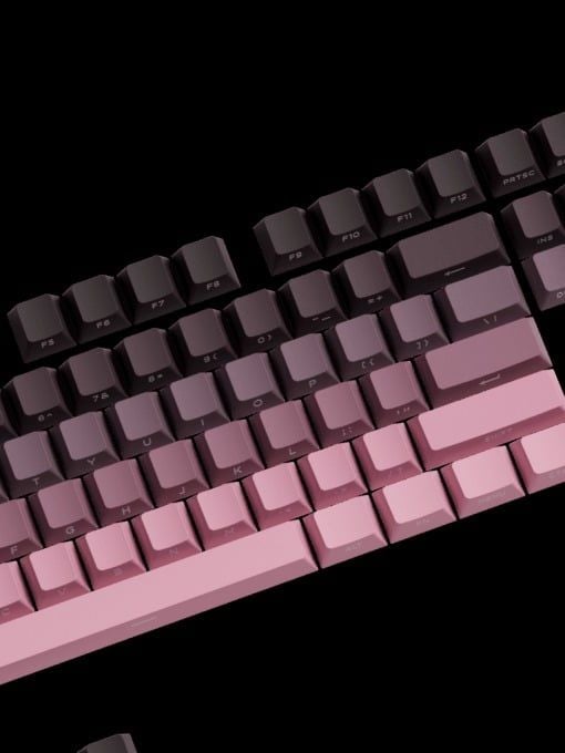  Bộ Keycap bàn phím cơ Veekos Black & Pink Gradient PBT Double-Shot / Cherry profile / 135 nút 