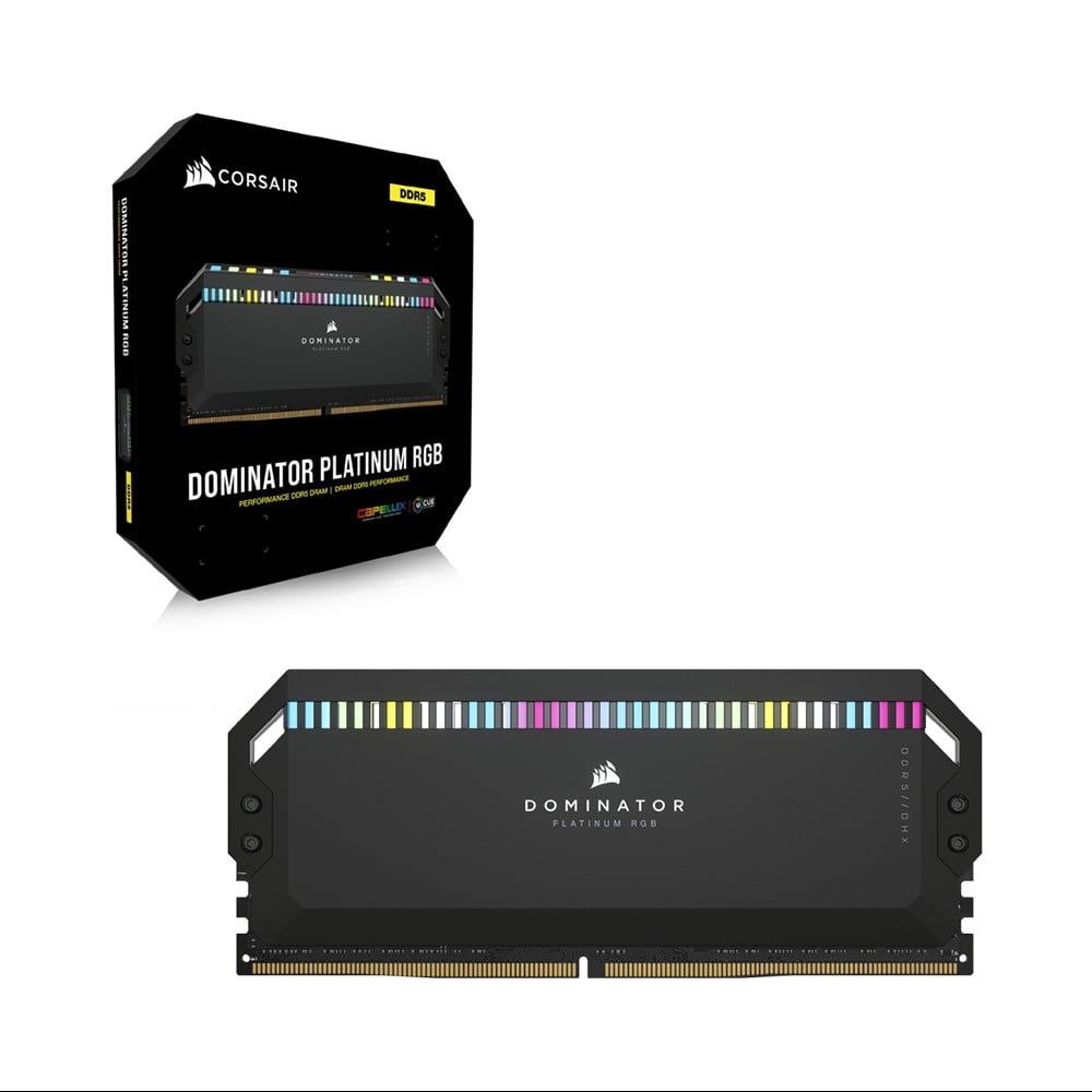Ram PC Corsair Dominator Platinum Black RGB 64GB 5200Mhz DDR5 (2x32GB) CMT64GX5M2B5200C40