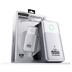 Củ sạc kiêm sạc dự phòng 3-in-1 Movespeed MSP14 | 65W | 20000mAh | Bạc