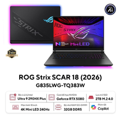 Laptop ASUS ROG Strix SCAR 18 G835LWG-TQ383W (Ultra 9 290HX | GeForce RTX™ 5080 16GB | 32GB | 2TB | 18' Mini LED 4K 240Hz | Win 11)