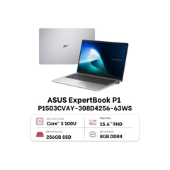 Laptop ASUS ExpertBook P1 P1503CVAY-308D4256-63WS (Core 3 100U | 8GB | 256GB | Intel Graphics | 15.6' FHD | Win 11 + Office)
