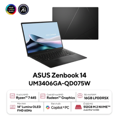 Laptop ASUS ZenBook 14 UM3406GA-QD075W (Ryzen AI 7 445 | 16GB | 512GB | AMD Radeon | 14' WUXGA OLED | Win 11)