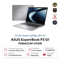 Laptop ASUS ExpertBook P3 G1 P3406CCAP-U716W (Ultra 7-255H | 16GB | 512GB | Intel UHD | 14' WUXGA | Win 11)