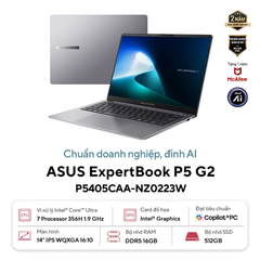 Laptop ASUS ExpertBook P5 G2 P5405CAA-NZ0223W (Ultra 7 356H | 16GB | 512GB | Intel® Graphics | 14' 2K WQXGA 144Hz | Win 11)
