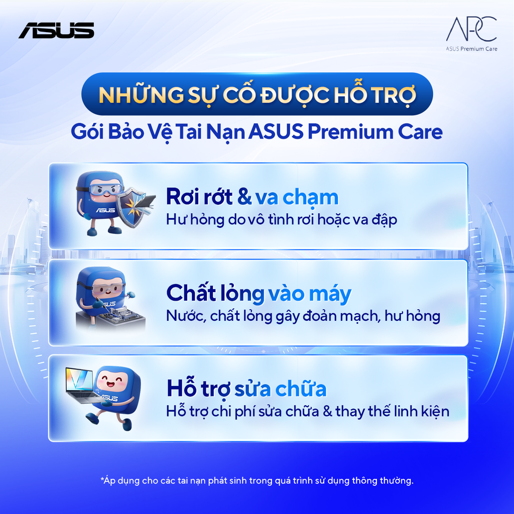 Gói dịch vụ bảo hành rơi vỡ Laptop Asus ADP-12M 12 tháng (Vivobook/ Vivobook S/ Zenbook/ Gaming Vivobook)