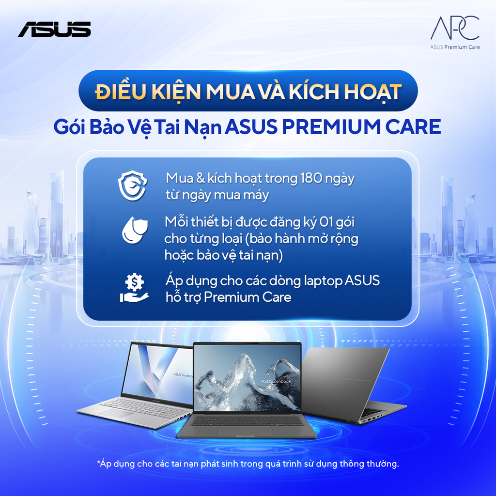 Gói dịch vụ bảo hành rơi vỡ Laptop Asus ADP-12M 12 tháng (Vivobook/ Vivobook S/ Zenbook/ Gaming Vivobook)