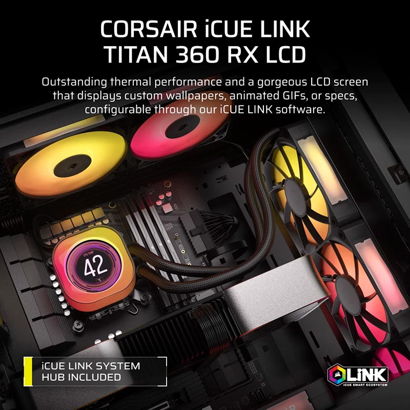 Tản nhiệt nước Corsair iCUE LINK TITAN 360 RX RGB LCD Black