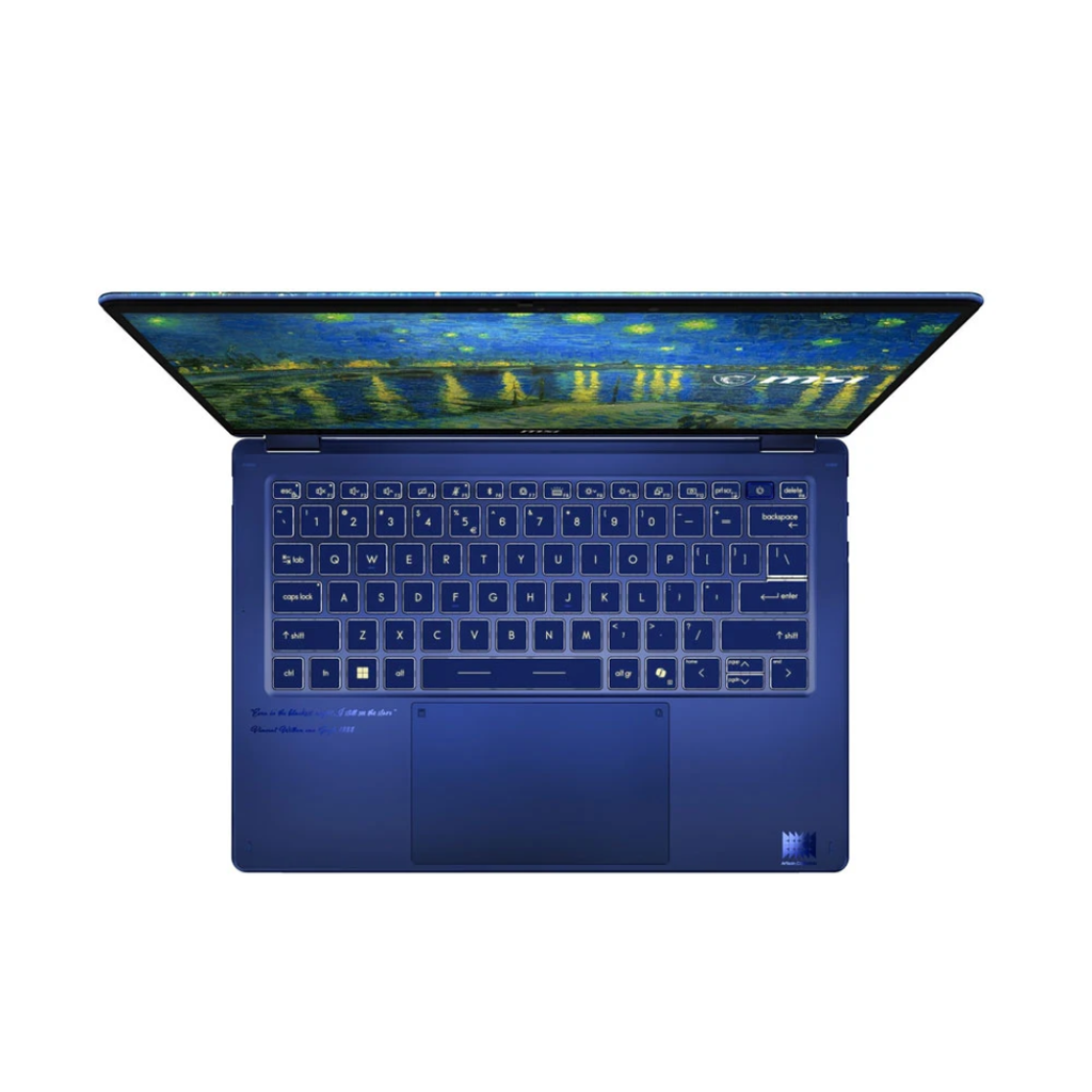 Laptop MSI Prestige 14 Flip AI+ Vincent van Gogh Edition Starry Night Over the Rhône 14T235-260VN (Ultra X9 378H | 32GB | 1TB | Intel® Arc™ B390 | 14' FHD+ OLED | Win 11)