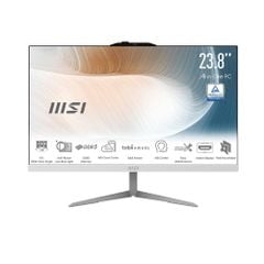 PC All in One MSI Modern AM242 1M AE0722-2442 (Intel Core 7 150U | 8GB | 512GB | Intel Graphics | 23.8 FHD | Non-touch | Trắng | NoOS)