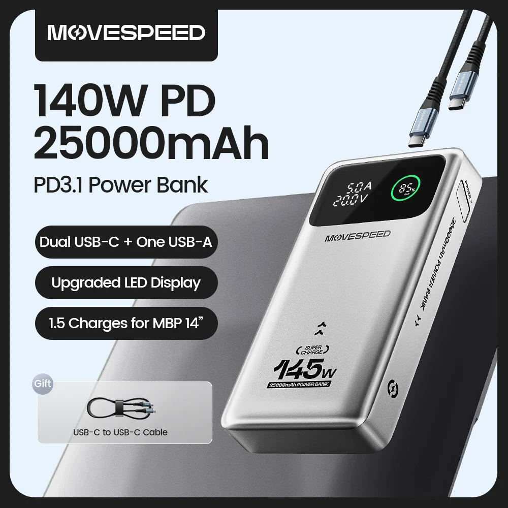 Sạc dự phòng Movespeed M25 PRO | 25000mAh | 145W
