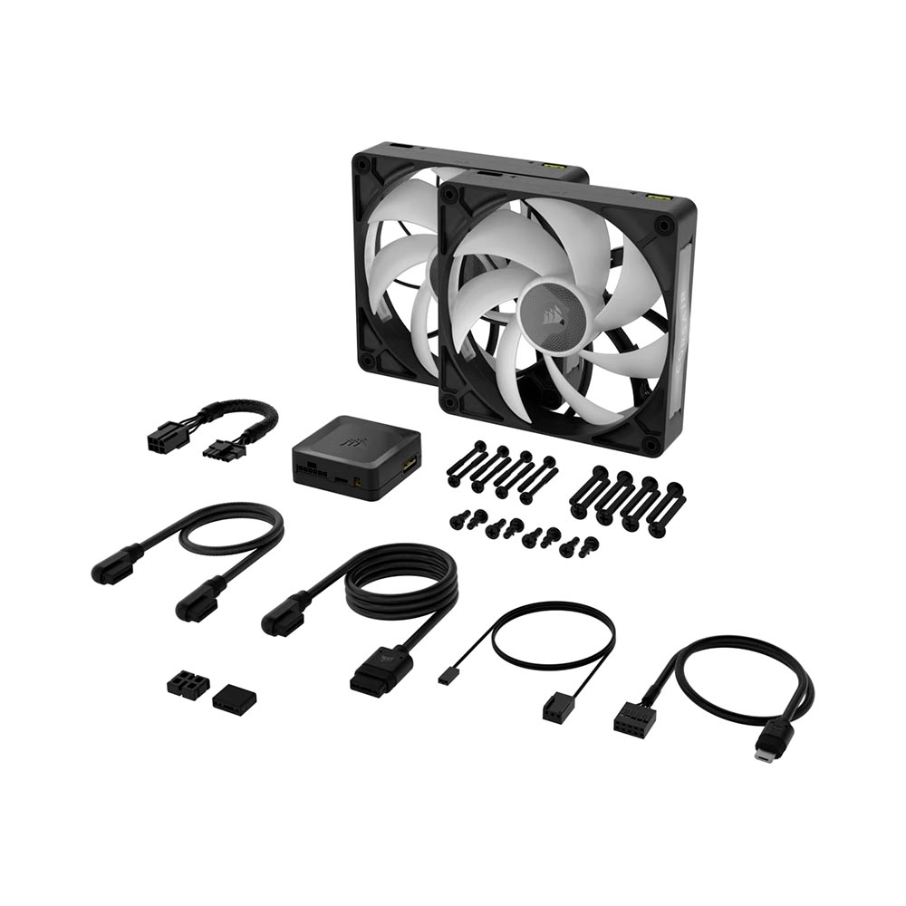 Bộ 2 quạt máy tính Corsair iCUE LINK RX140 RGB MAX Black