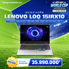 Laptop Lenovo LOQ 15IRX10 83JE01AGVN (i7-13645HX | GeForce RTX™ 5050 8GB | 16GB | 512GB | 15.6' FHD 144Hz | Win 11)