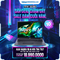 Laptop Acer Aspire 16 AI A16-71M-71U7 (Ultra 7 155H | 16GB | 512GB | Intel Arc | 16' FHD+ | Win 11)